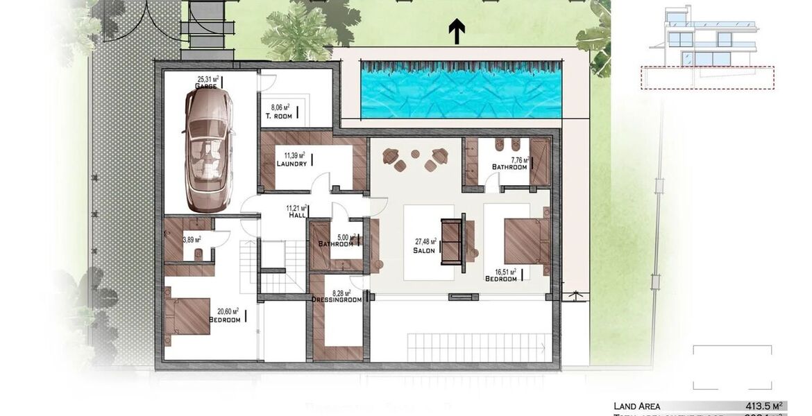 Villa moderna de 4 dormitorios en Río Verde con piscina
